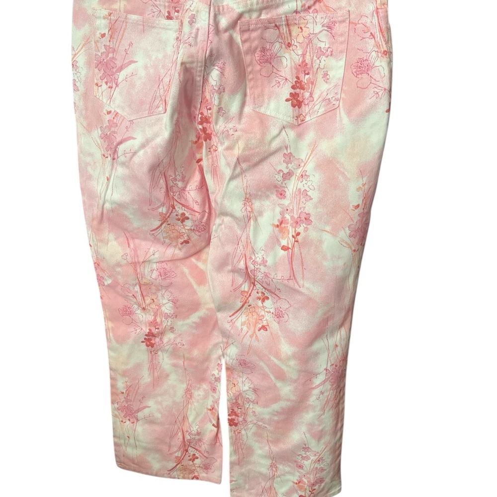 Bill Blass Pink and White Floral Jeans